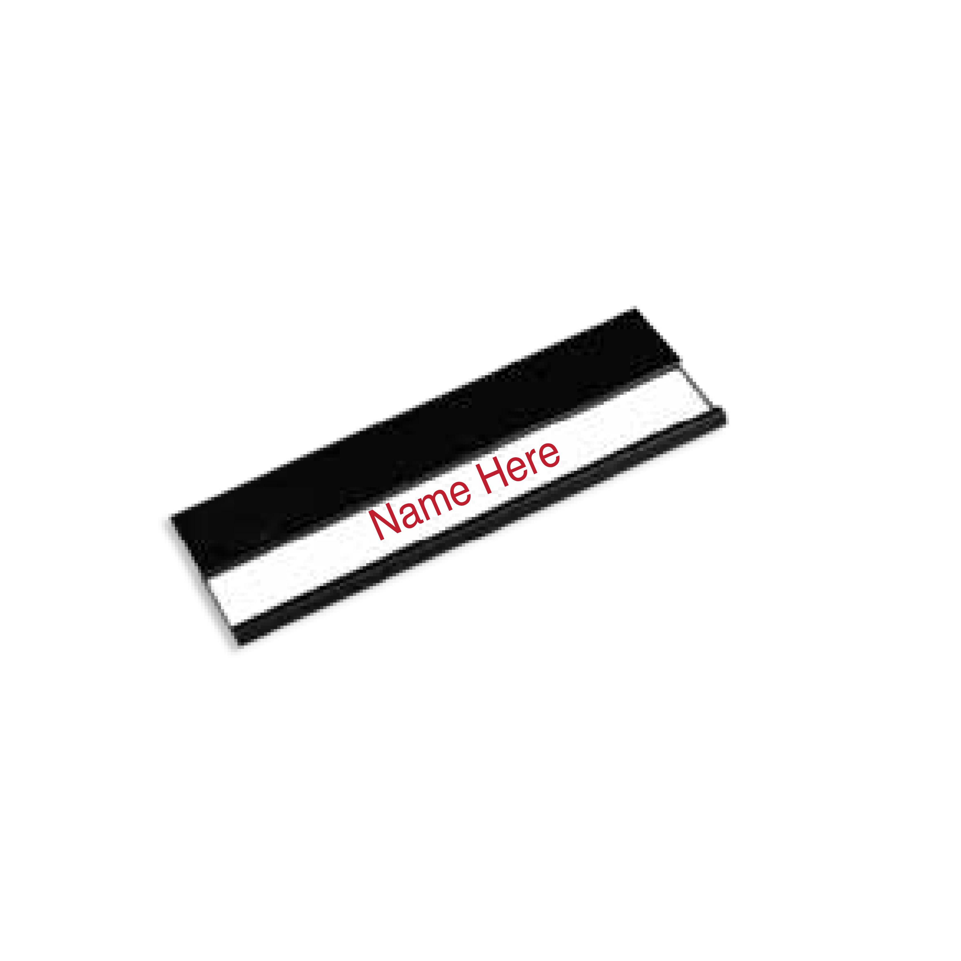 Black - Insert Metal Badge with Pin Size 70 x 25 mm With Logo